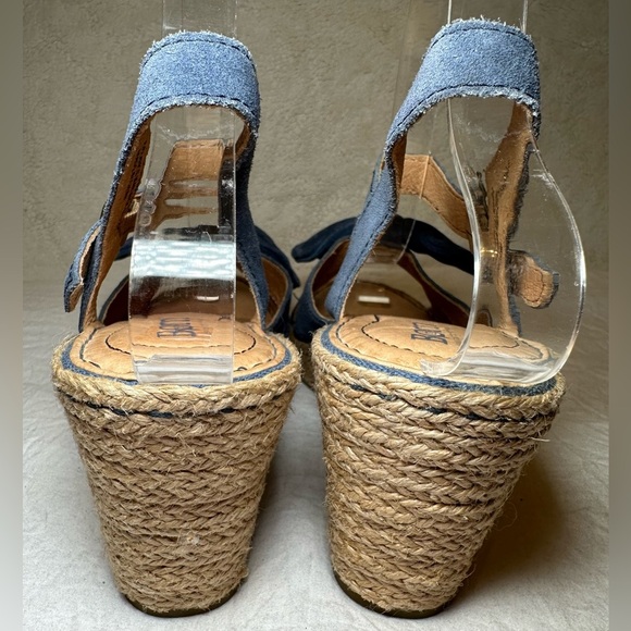 Born womens sandals espadrille suede leather‎ blue bow detail comfortable cute 7 - Picture 9 of 10